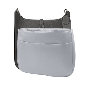 Geldbörse Organizer für Evelyne 29 Uhr, blau grau Duchess Satin Stoff, elegant und glänzend, leicht, robust, Geschenk für Frauen, Meenda
