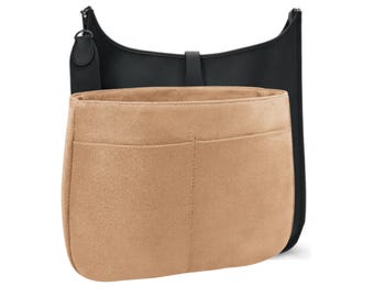 Purse organizer for Evelyne 29 PM, Gold Faux Suede Bag Insert