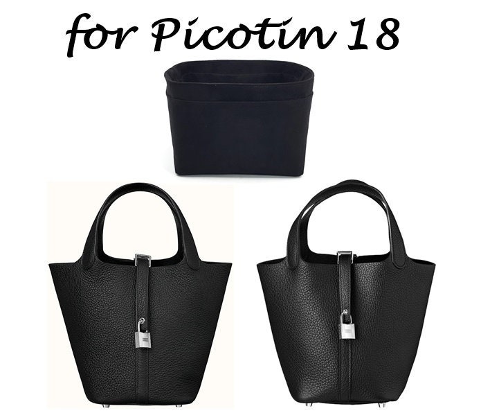 Picotin 18 Organizer Purse Organizer Insert Black Faux Suede Etsy