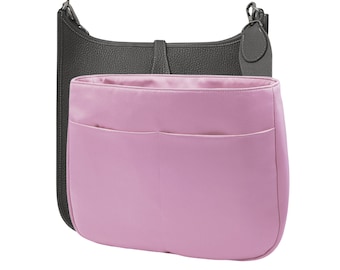 Evelyne 29 PM Purse Insert: Lotus Pink Duchess Satin Organizer