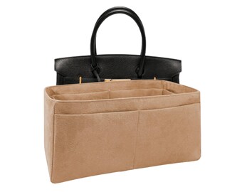 Custom Birkin 40 Bag Organizer Insert: Faux Suede, Soft Fabric, Multi-Pocket
