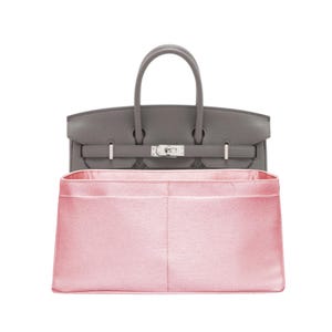 Kundenspezifischer Auftrag Birkin 25 Organizer, Rose Sakura Faux Seidenstoff, leicht, schimmernd, dünn, robust, passen perfekt, Geschenk für Frauen, Meenda