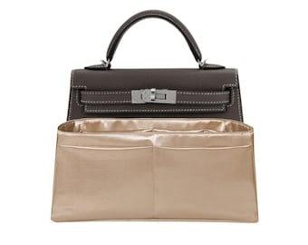 Custom Kelly 25 Sellier Purse Insert: Satin Fabric Organizer
