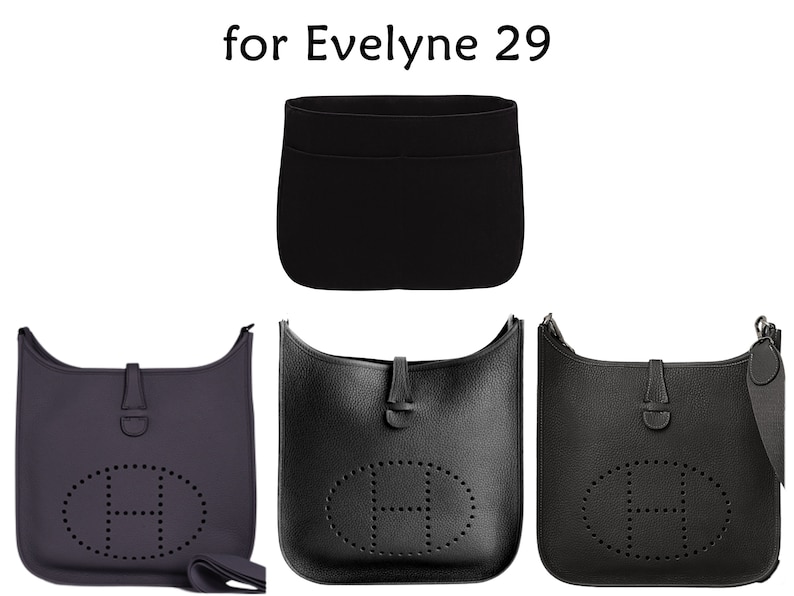 Evelyne 29 insert PM Organizer pour sac à main, tissu imitation daim noir, doux et lisse, léger, cadeau pour femme, Meenda image 2