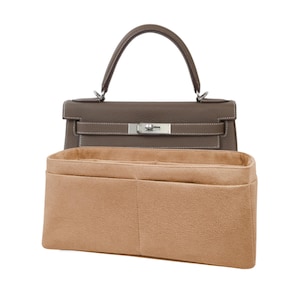 Custom Order Kelly 28 Retourne Einsatz, Gold Faux Wildleder Stoff, sehr weich im Griff, passt perfekt Robust, Geschenk für Frauen, Geschenke, Meenda