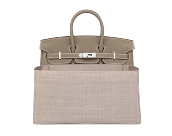 Customize Purse Organizer for Birkin 25: Beige Cotton Linen, Lightweight