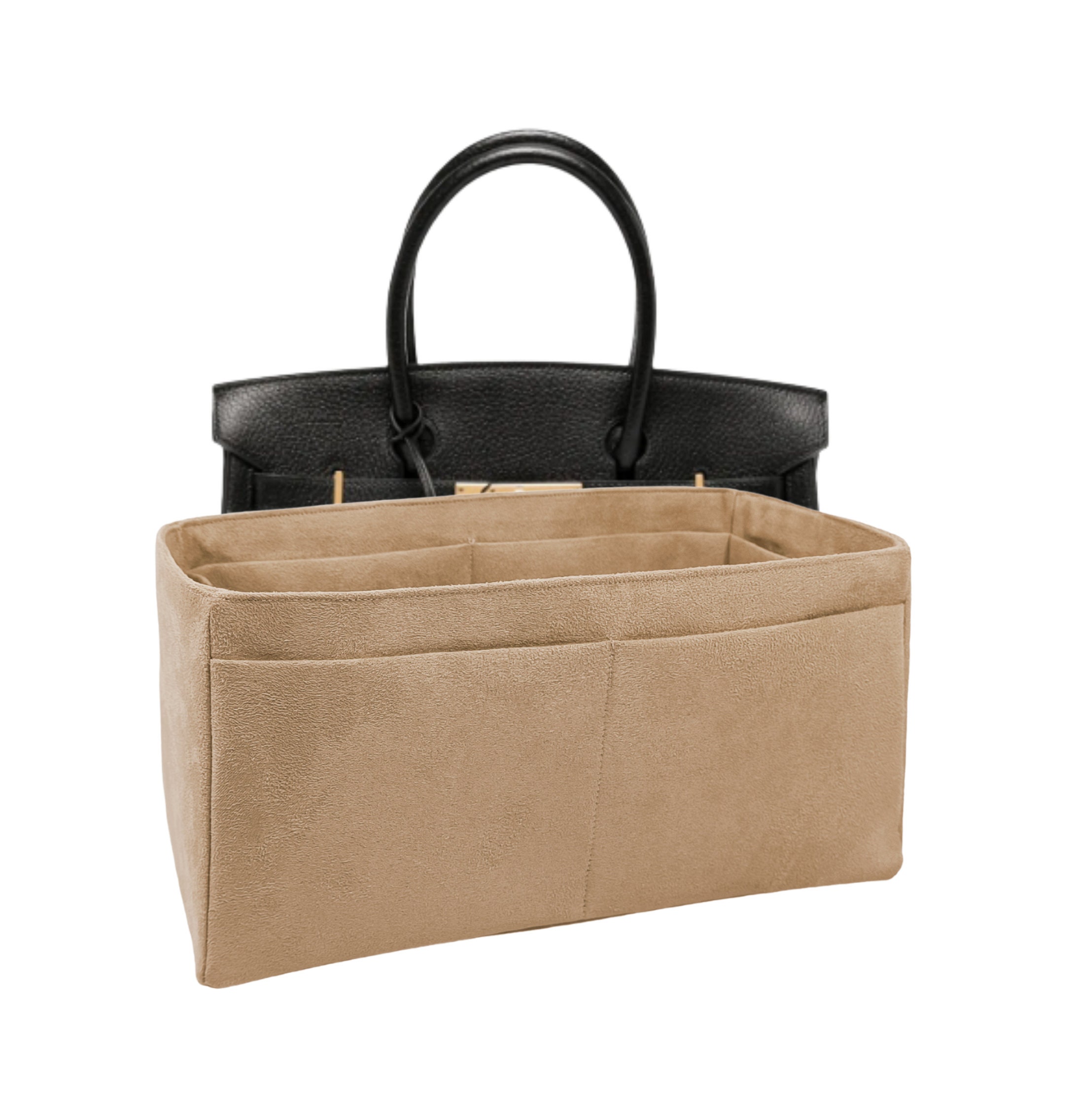 Birkin 40 Vegan Leather Handbag Organizer in Fuchsia Color