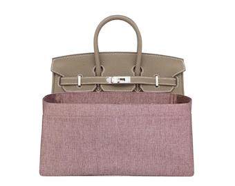 Birkin 25 Purse Organizer: Rose Pink Spandex, Lightweight Insert
