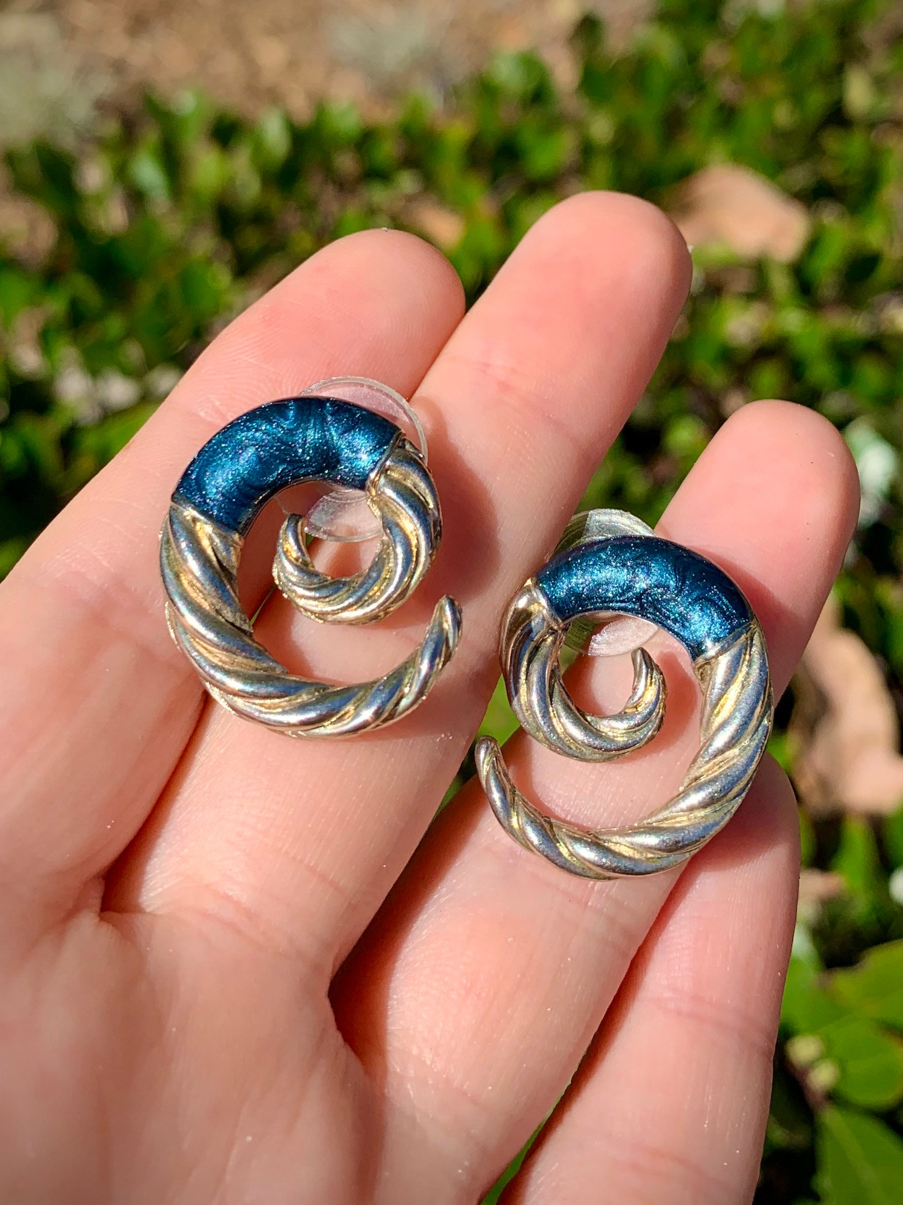 Vintage Stud Earrings Enamel Earrings 80s Earrings 80s Etsy