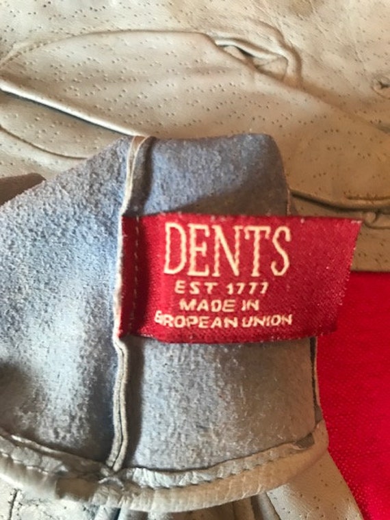 Vintage Dents Leather Gloves -  Light blue 1970's - image 5