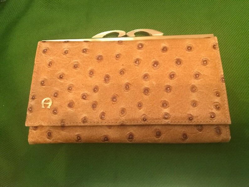 Vintage Avestruz Cuero Aigner / Cartera Etsy México