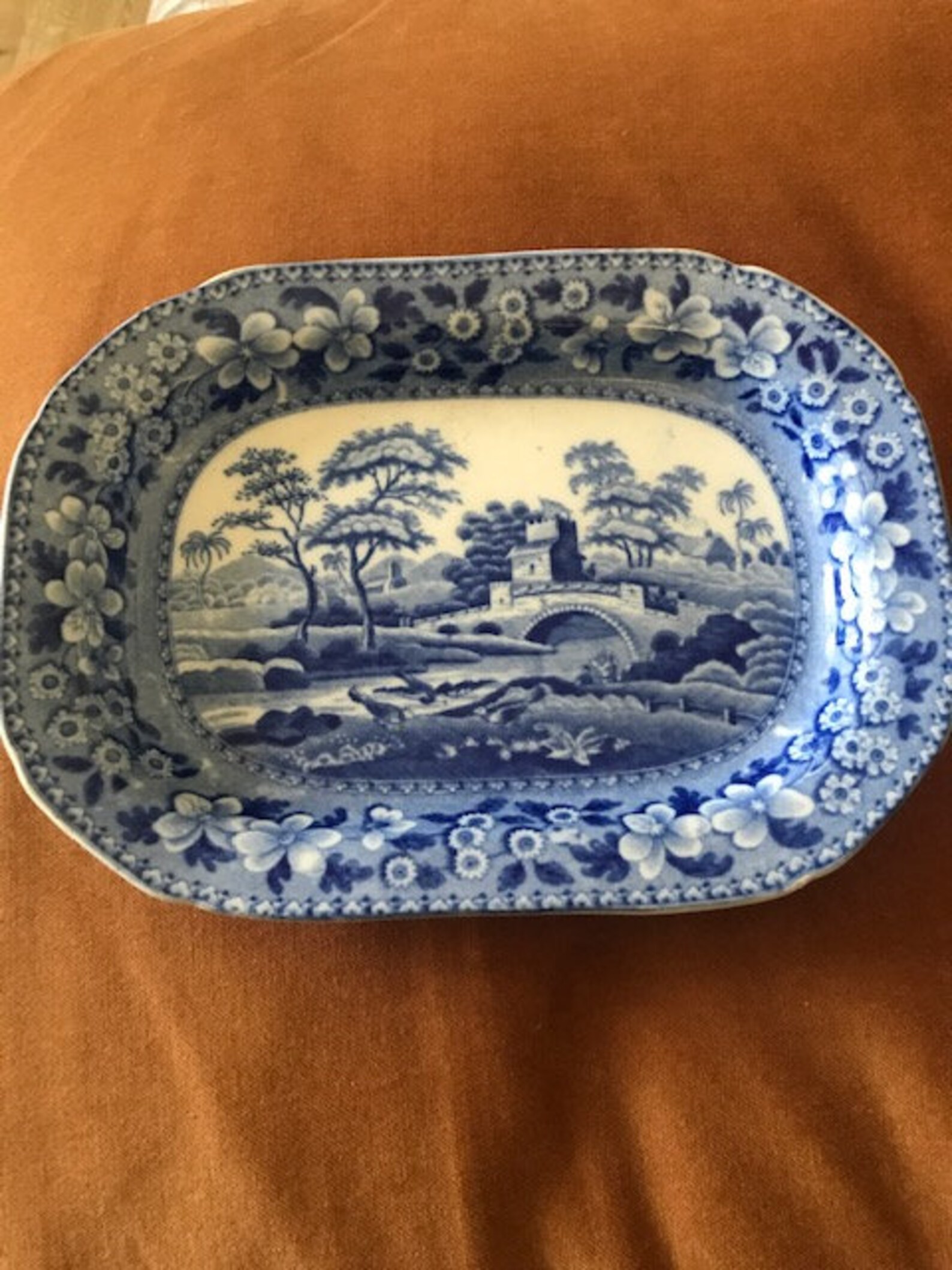 Antique 1820 Flow Blue Copeland Spode Tower Etsy