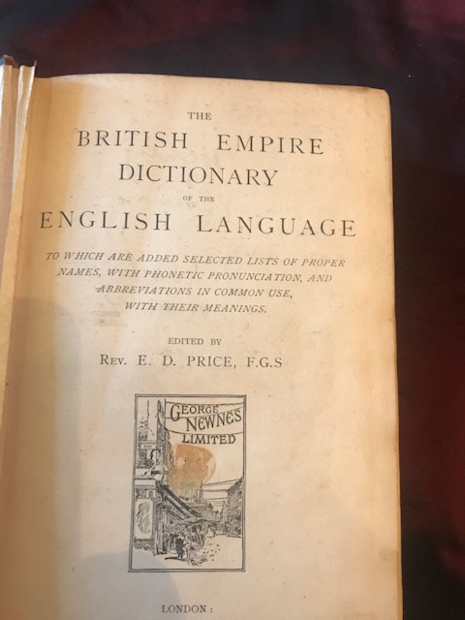 Rare The British Empire Dictionary of the English Language Etsy