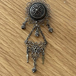 Rare Marius Hammer Silver Art Nouveau Brooch - Norwegian