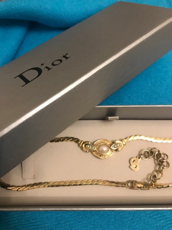 Vintage signed Christian Dior Rhinestone Choker