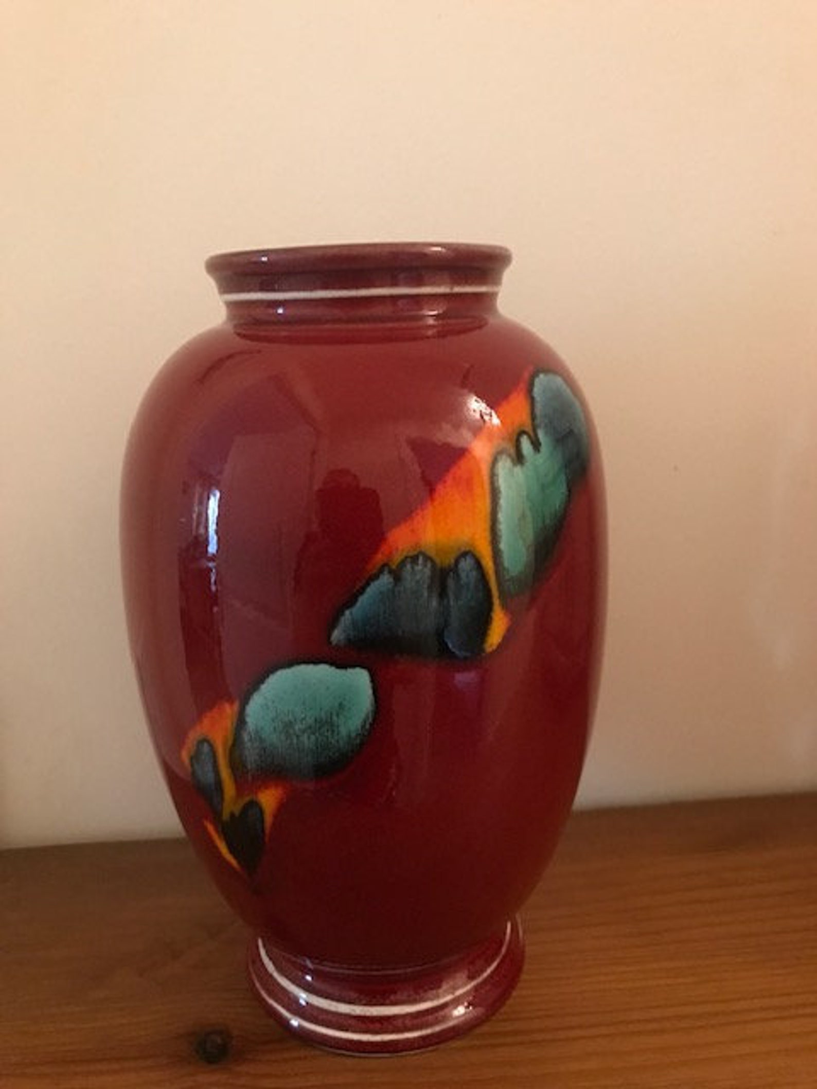 Red Poole Pottery Vase Living Glaze. Etsy