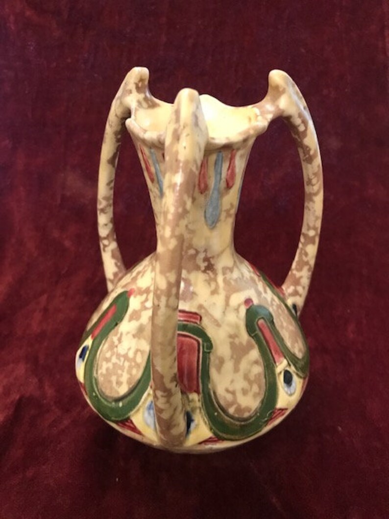 Rare Royal Dux Triple Handles Vase 1930's Art Nouveau Etsy