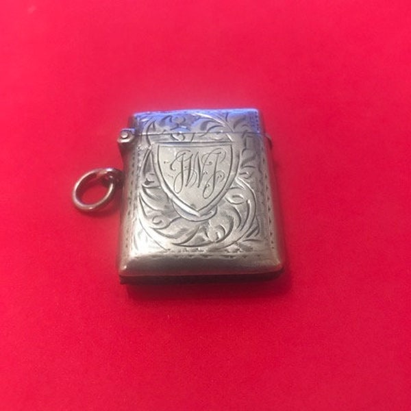 1911 William Hair Haseler, Birmingham,  sterling silver vesta.