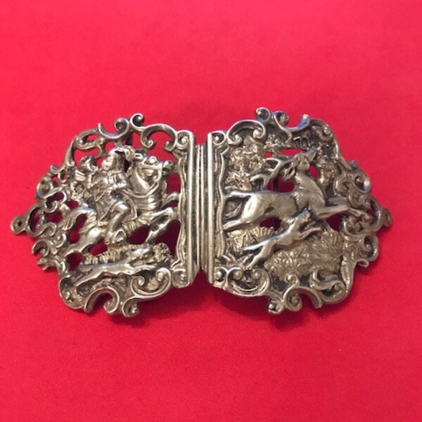 1897 William Hutton & Sons Ltd antique sterling silver Nurses Buckle.