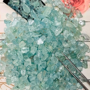 Raw Aquamarine Gemstone Lot, Bulk Rough Aquamarine Stone, Healing Gemstone, Aquamarine Specimen, Natural Blue Aquamarine, Gift for Her