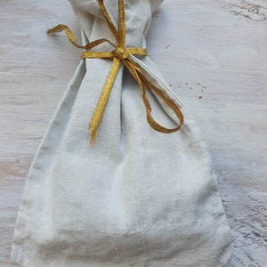 Bolsas de regalo, bolsas de tela para regalos de Navidad, embalaje de regalo hecho de tela de lino tejida a mano imagen 1