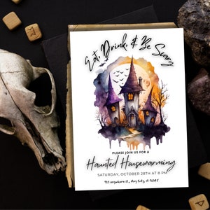 Spooktacular Halloween Housewarming Party Invitation | Customizable Canva Template