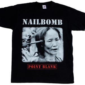 Camiseta de manga corta y larga NAILBOMB POINT BLANK'94 rock nueva negra 3xl 4xl 5xl