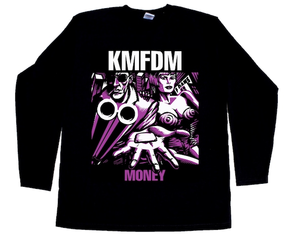 #90年物 KMFDM MONEY Tシャツ 黒色 Vintage KMFDM Money Tour 1992 Double Sided Black Cotton T Shirt