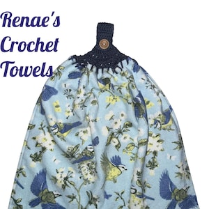 Crochet button up hanging hand/tea towels (double thickness)