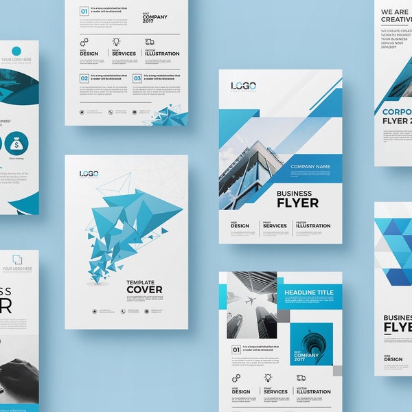 20 Corporate Flyer - Double Sided, Business flyer bundle, Sale 90% OFF.