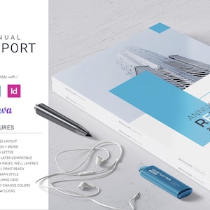 Editable Annual Report Template, Minimal Design (CANVA, DOCX, INDESIGN)