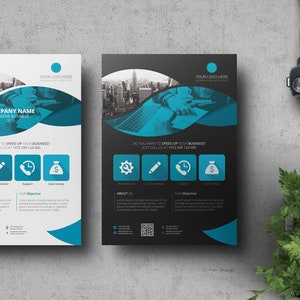 A4 Business flyer template, corporate flyer, cover design, docx flyer, word template