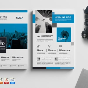 Business flyer template, corporate flyer, double side flyer, brochure, docx flyer, photoshop flyer