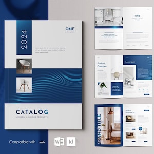 Modern Catalog Template | Easy-to-Edit | WORD Format | InDesign | 20 Pages | Fully Editable