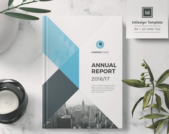 Annual Report, fully editable InDesign template, company brochure, rich layout, 16 custom pages.