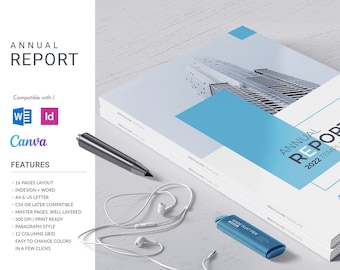 Bearbeitbare jahrbuchvorlage, Minimal Design (CANVA, DOCX, INDESIGN)