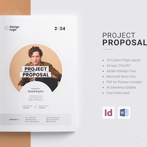 Proposal Template | 16 Custom Pages | A4 & US letter size | InDesign | Docx template | Minimal Rich layout | fully editable