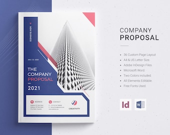 36-Page Company Proposal Template | A4 & US Letter (DOCX, InDesign)