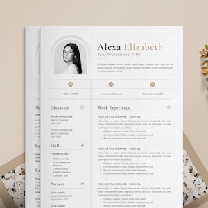 Elegant Clean Resume CV Template, Cover Letter, References, A4 & US Letter, Compatible with Word, PSD, Canva, Ms Word, Illustrator, InDesign