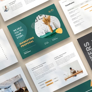 Landscape Marketing Proposal | 16 Custom Pages | InDesign | Word template | A4 & US | Print Ready | Easy to Customize