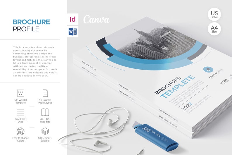 Brochure Template Bundle, Company Brochure Design (Canva, InDesign, Docx) image 2