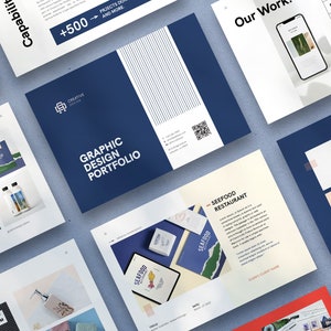 Portfolio Template | Showcase | Client Portfolio Template | Word & Indesign template | Print Ready | A5 Landscape