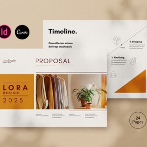 Landscape Proposal Template | 24 Custom Pages | InDesign | Canva template | Print Ready | Easy to Customize
