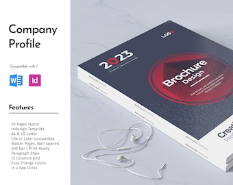 Bedrijfsprofielsjabloon, InDesign en Word, A4 en US Letter