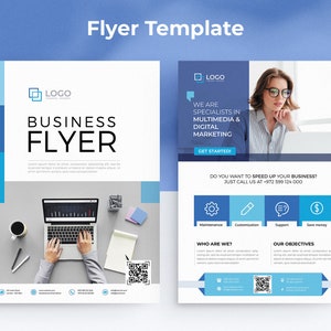 A4 Corporate flyer template, business flyer, cover design, front and back layout, Photoshop Template PSD