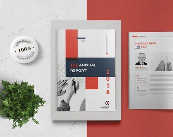 Annual Report, fully editable InDesign template, business brochure, rich layout, 24 custom pages.