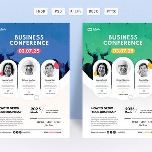 Conference flyer template, Event flyer template, Meeting flyer, Business talk flyer, Fully editable.
