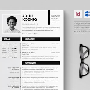 Minimal Resume Template, CV Resume and Cover Letter, Professional Executive Resume Template for WORD & INDESIGN.