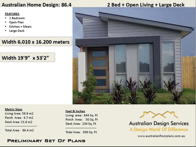 2 Bedroom Tiny House Concept Floor Plans For Sale 930 Sq Feet Or 86 4 M2 Backyard Home Design