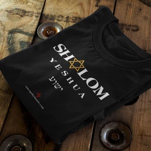 Jewish Christian T Shirt &quot;Shalom - Yeshua&quot;, Jesus Shirts, Hanukkah Tee Women, Bible Verse T-Shirts, Eco Friendly T Shirts, Religious Tee